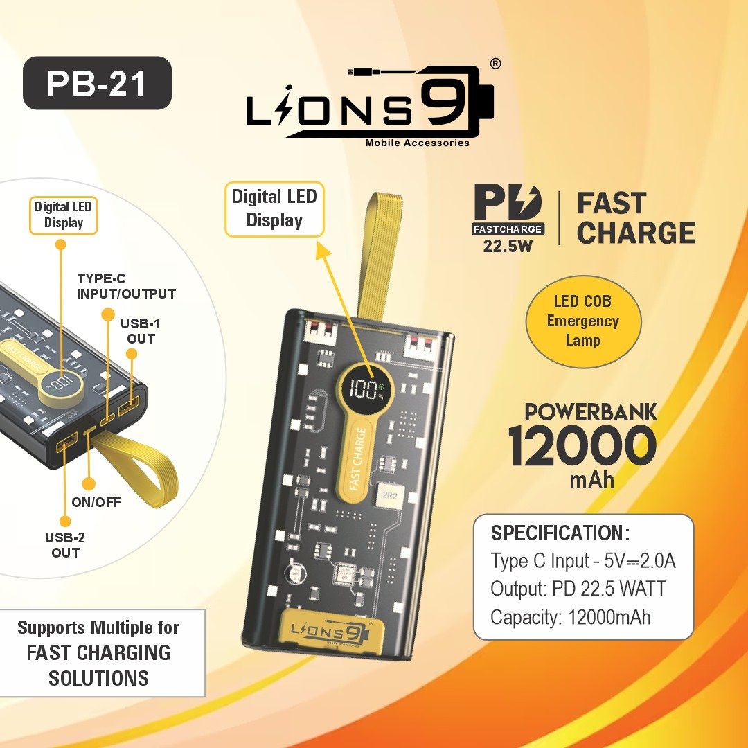 PD POWER BANK Lions9.in Mobile Accessories 