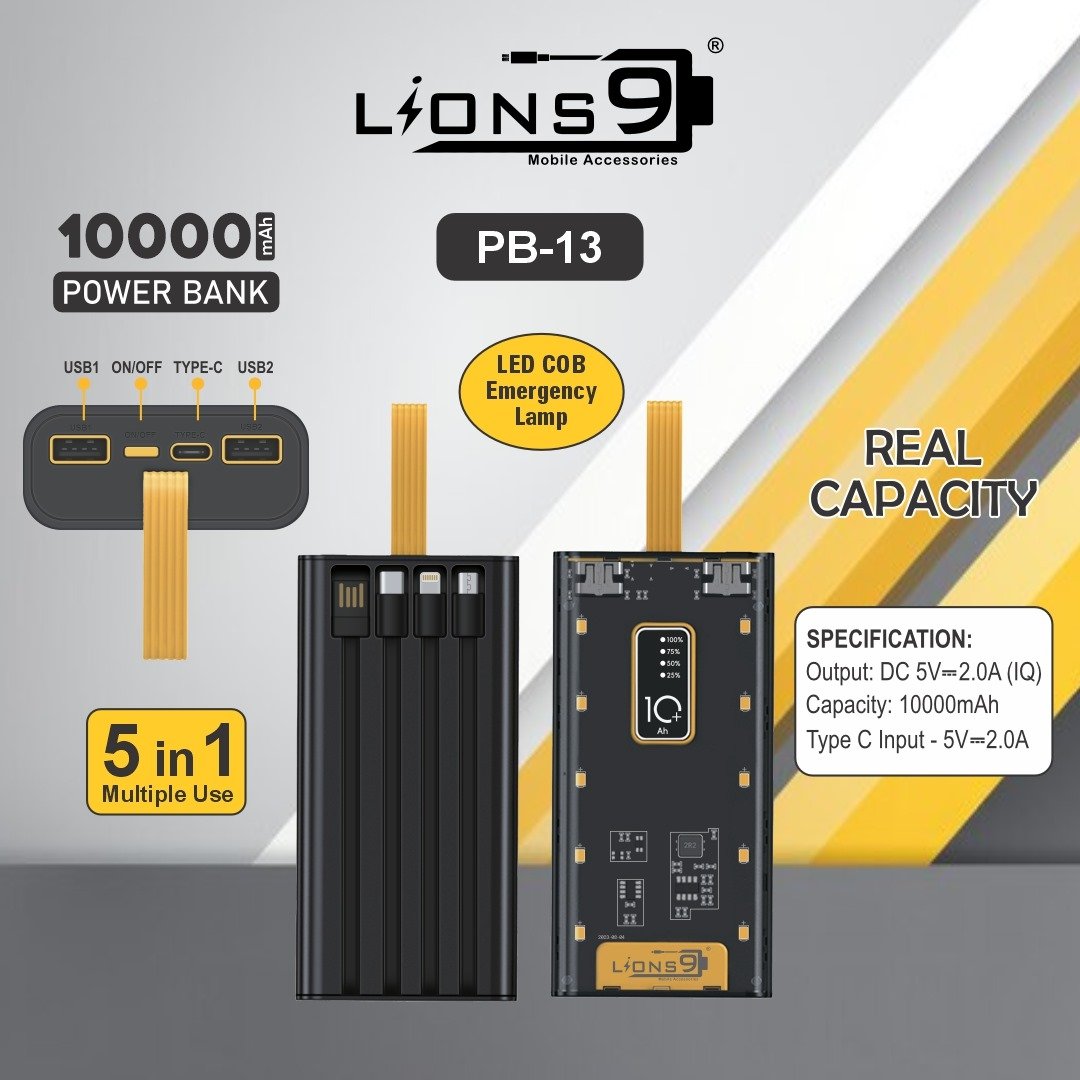 5IN1 POWER BANK Lions9.in Mobile Accessories 
